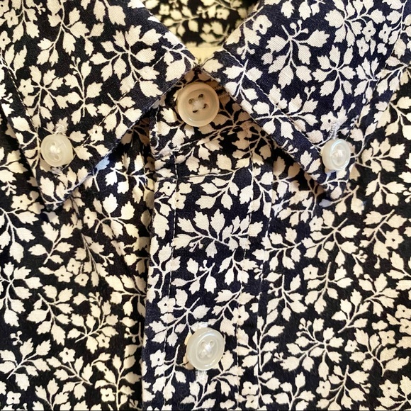 Club Monaco Mens Floral Button Down Shirt Japanese Fabric Slim Fit Size XS - Picture 7 of 9
